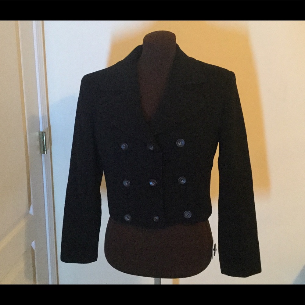 Express Black Short Double Breasted Jacket